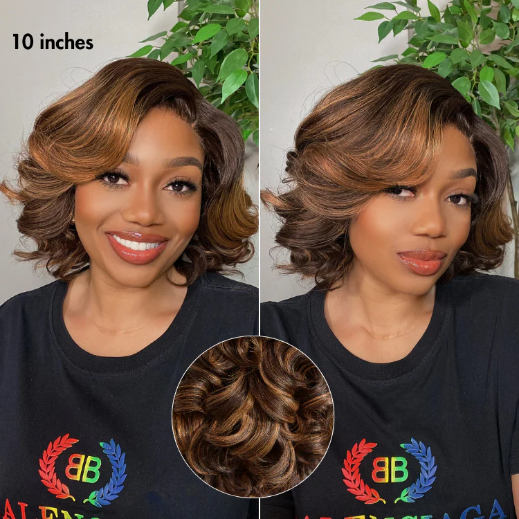 Weekly Special | Mature Boss Brown Ombre Highlight / Natural Black / Salt and Pepper Loose Wave Glueless Minimalist HD Lace Wig - Image 2