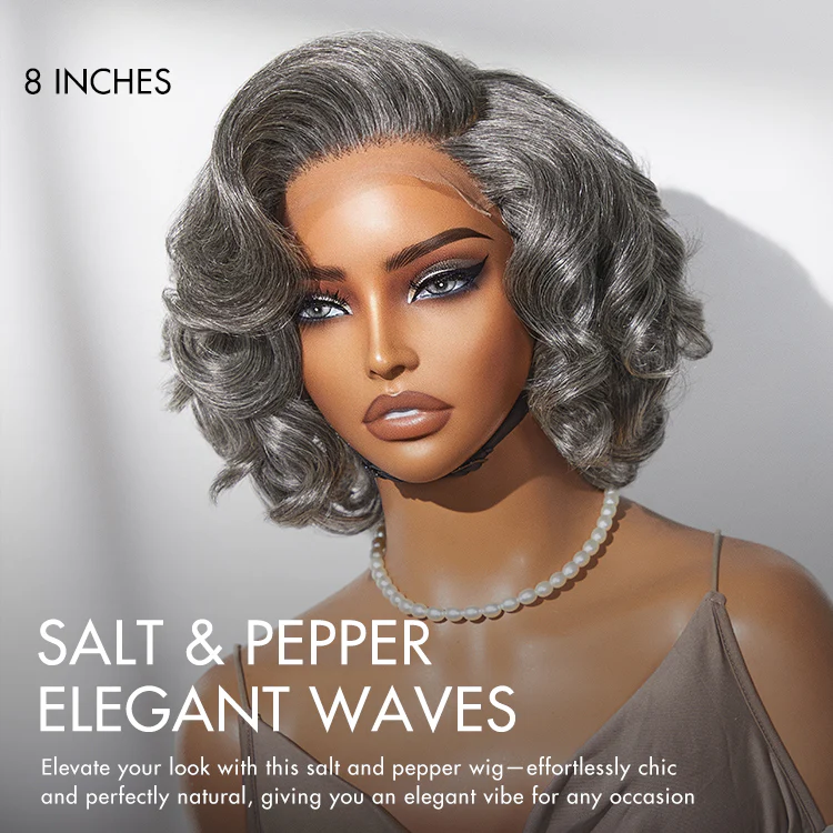 Weekly Special | Mature Boss Brown Ombre Highlight / Natural Black / Salt and Pepper Loose Wave Glueless Minimalist HD Lace Wig - Image 7