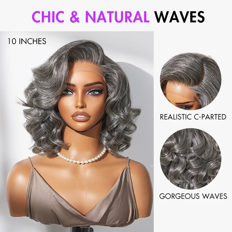 Weekly Special | Mature Boss Brown Ombre Highlight / Natural Black / Salt and Pepper Loose Wave Glueless Minimalist HD Lace Wig - Image 9