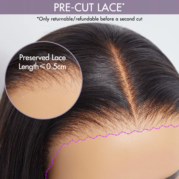 Exclusive Deal | Super Natural C Part Natural Black / Blonde Highlight Glueless Lace Bob Wig 100% Human Hair | Fits All Face Shapes - Image 9