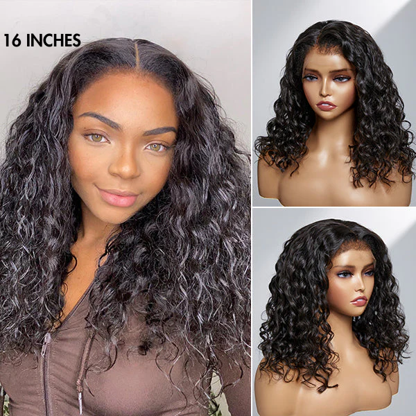 Limited Restock | 4C Edges | Water Wave Kinky Edges Glueless Free Parting 13x4 Undetectable Lace Front Wig - US Only - Image 6